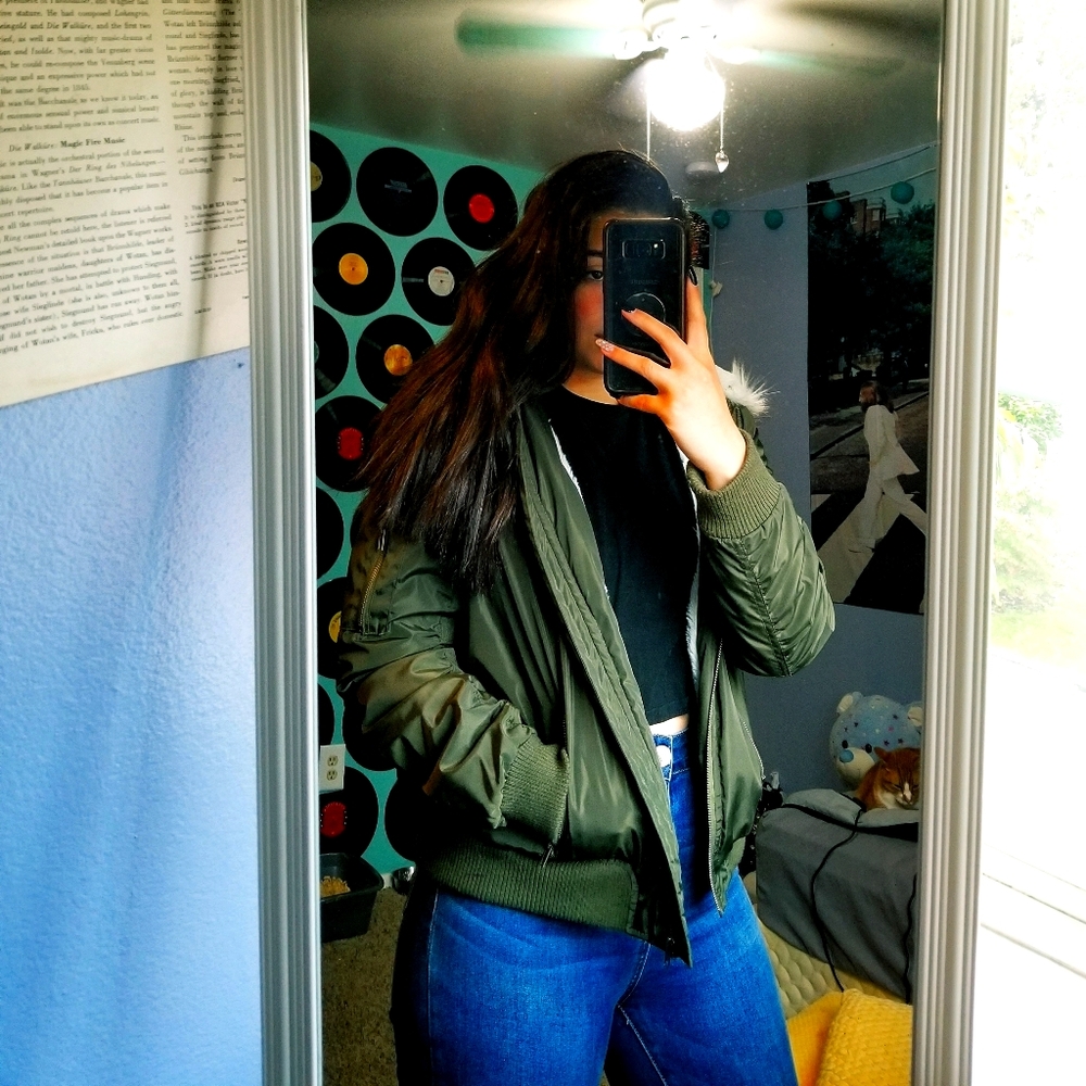 green jacket